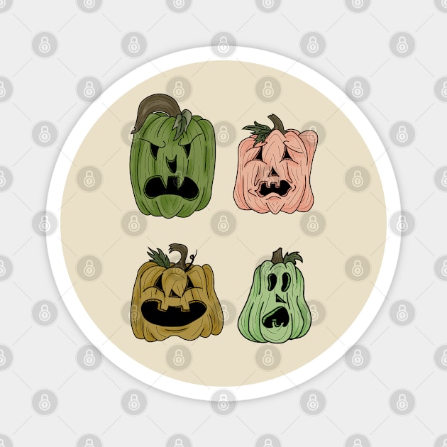 Emotional pumpkins Magnet by Courteney Valentine